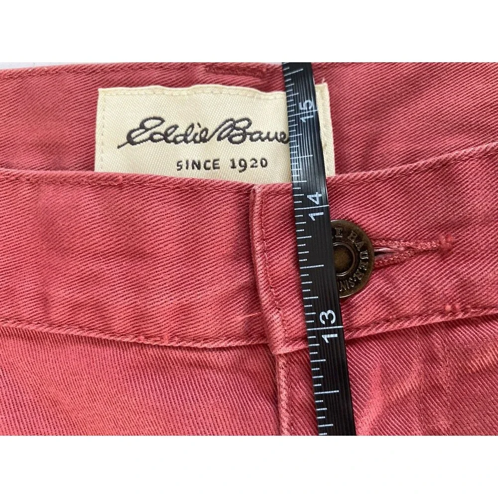 Eddie Bauer Capris 18W High Rise Rose Cotton Excellent Condition Elastic Waist
